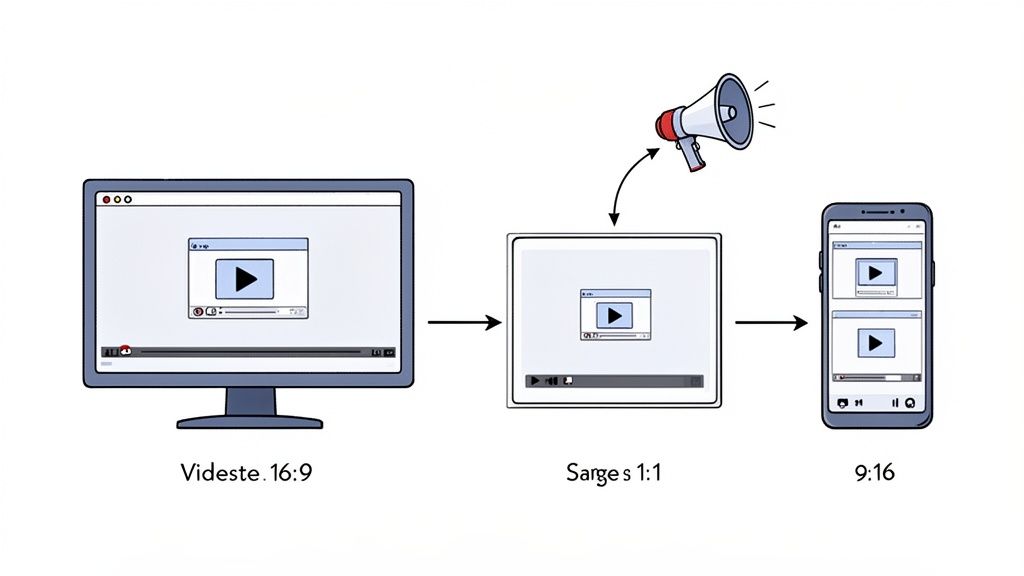 Multi-format Forgeclips video adaptation for LinkedIn ads, YouTube, and mobile stories