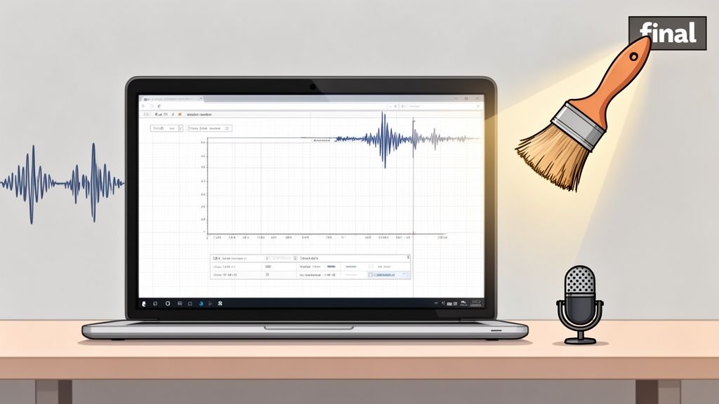 Audio and production workflow for SaaS product videos.
