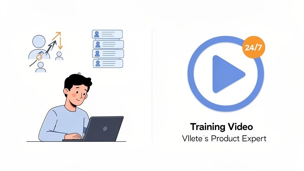 Training video creation for product onboarding and customer education.