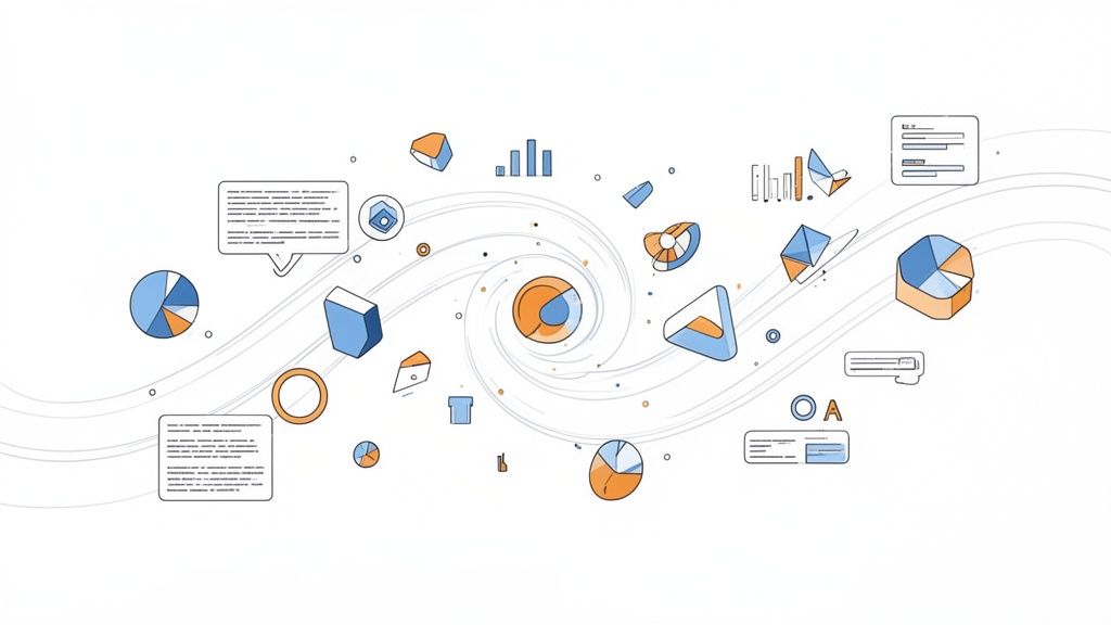 Forgeclips SaaS motion graphics visualizing complex data flow and workflow automation