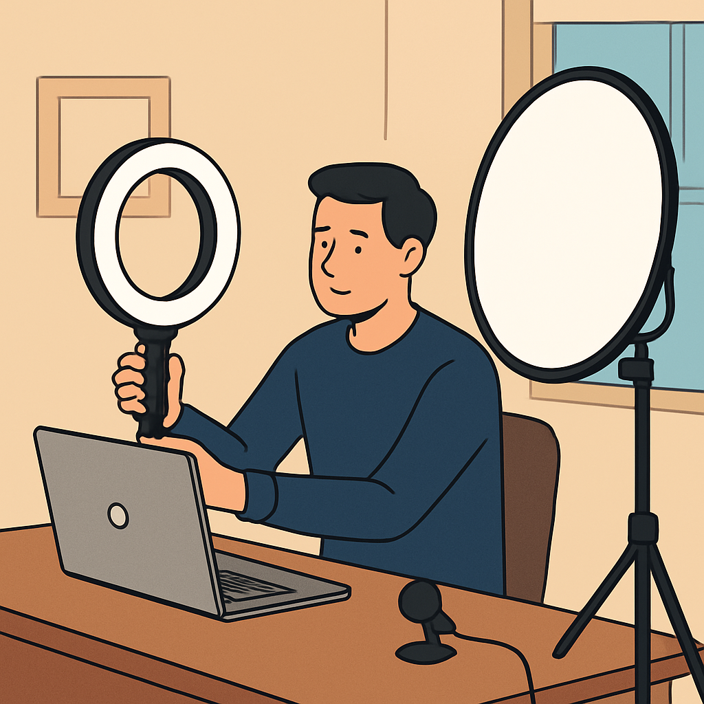 Home office lighting setup for professional SaaS videos